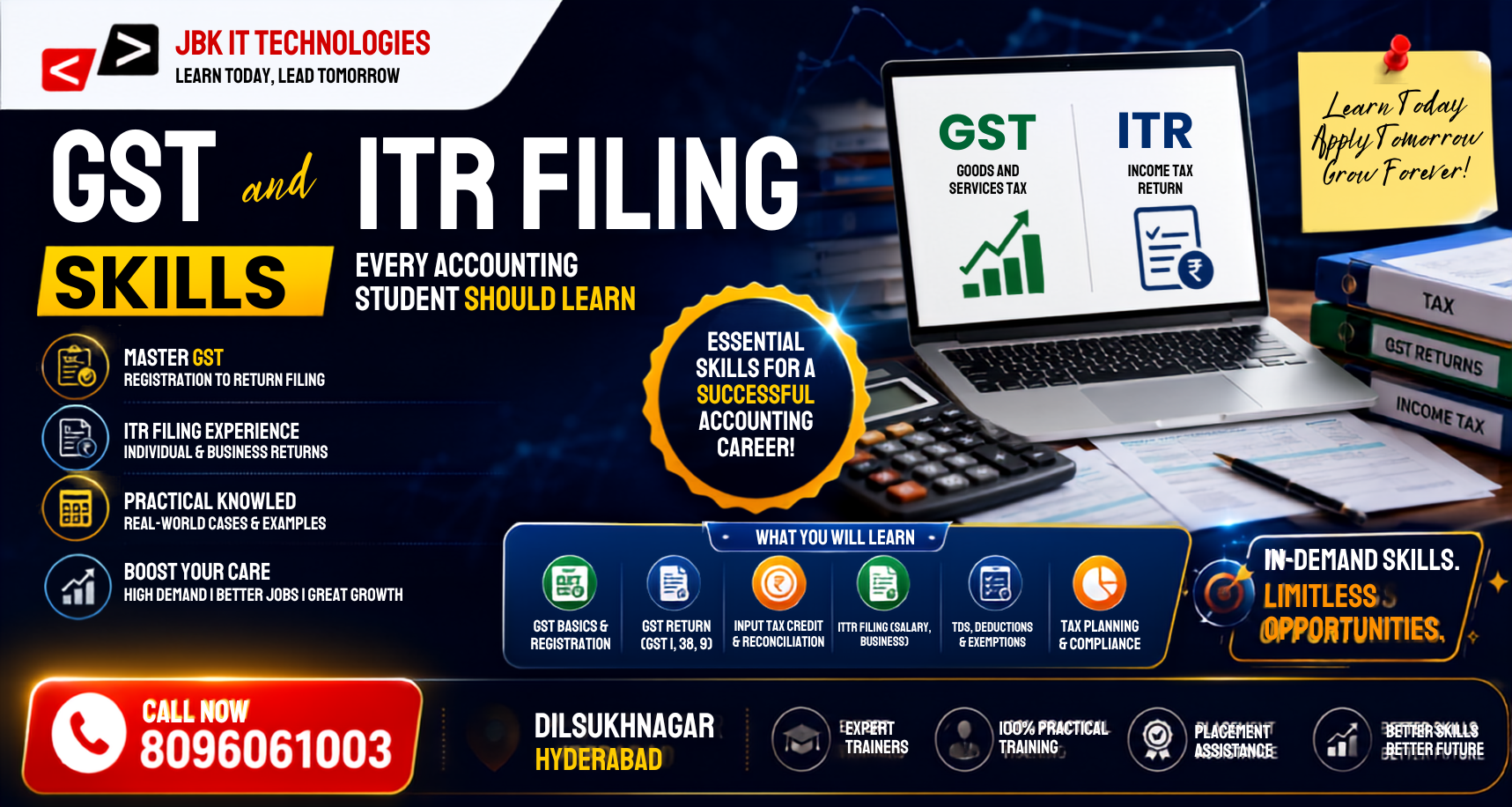 GST and ITR Filing Skills Every Accounting Student Should Learn – Professional Accounting Training in Hyderabad